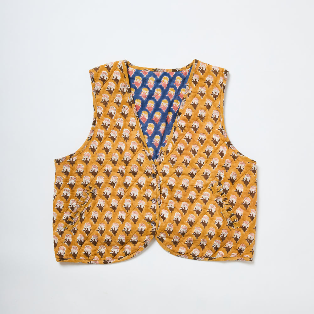 Reversible Cotton Vest // Honey