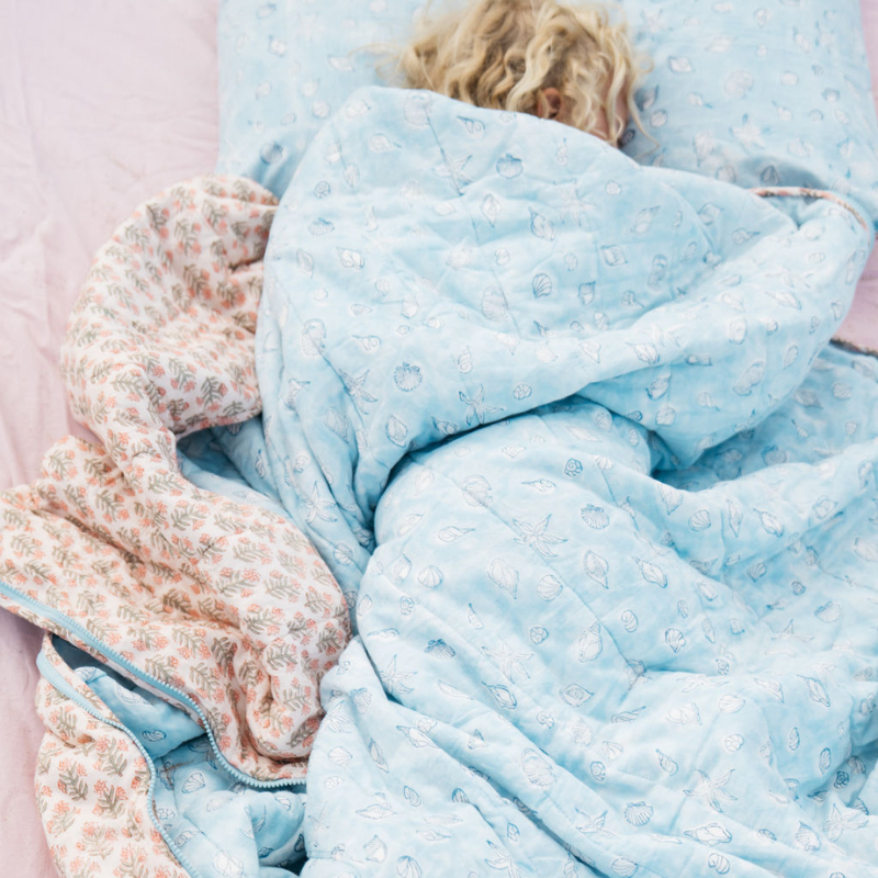 Reversible Cotton Sleeping Bag Set // Ocean