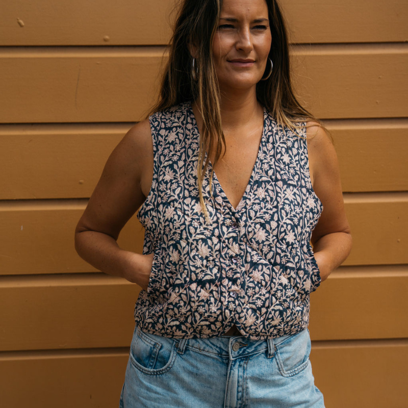 Reversible Cotton Vest // Onyx