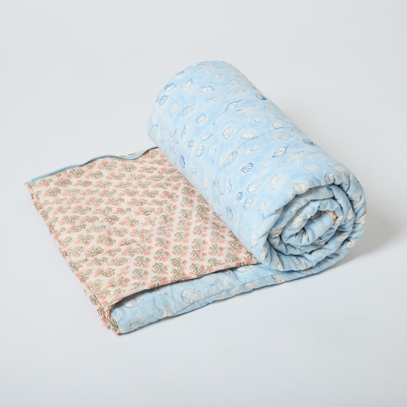 Reversible Cotton Sleeping Bag Set // Ocean
